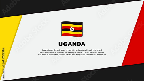 Uganda Flag Abstract Background Design Template. Uganda Independence Day Banner Cartoon Vector Illustration. Uganda Banner