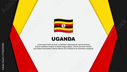 Uganda Flag Abstract Background Design Template. Uganda Independence Day Banner Cartoon Vector Illustration. Uganda Background