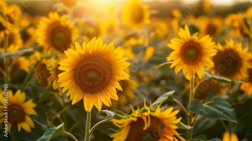 Beautiful sunflowers field 