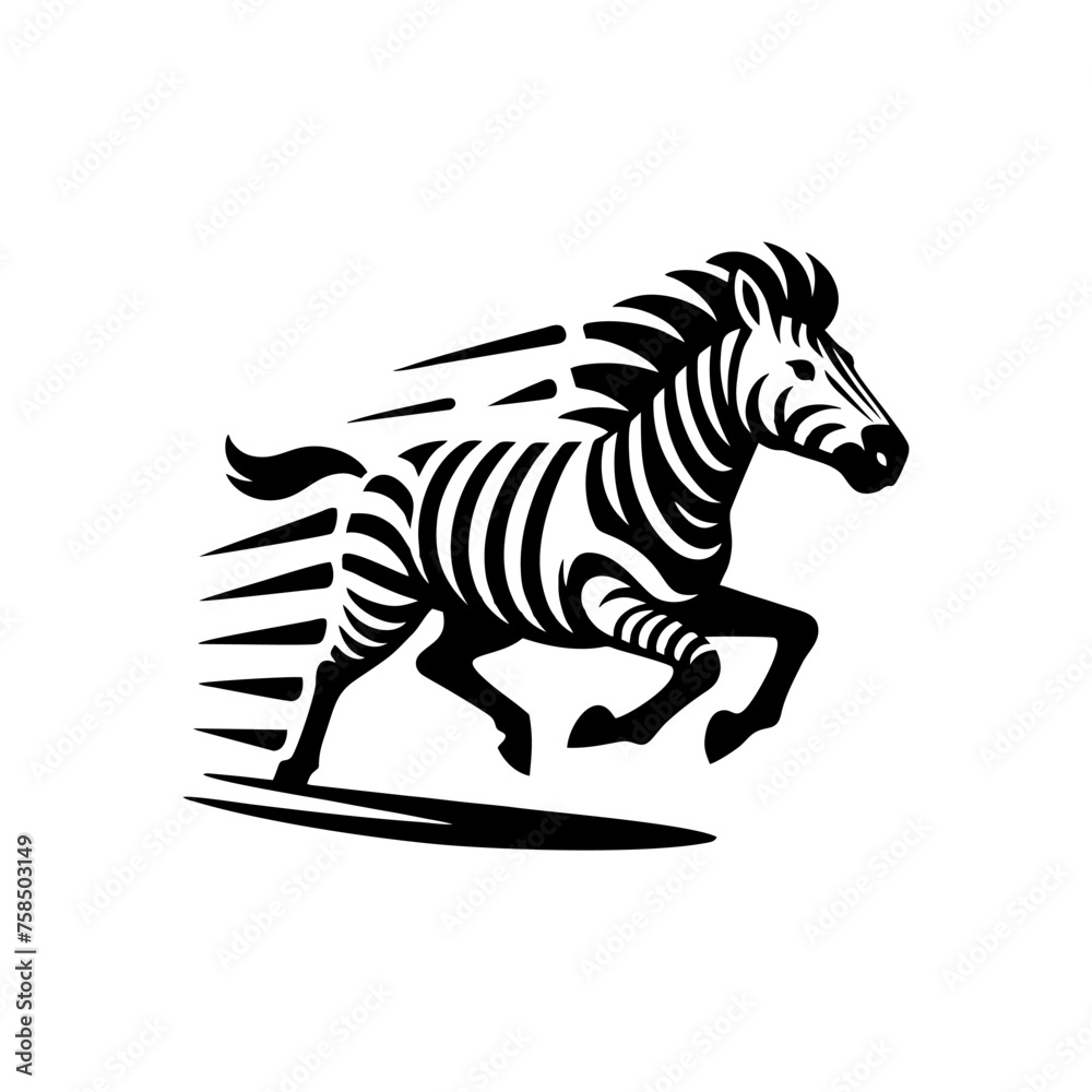 Zebra logo black and white illustration. Zebra logo vector Zebra logo black and white illustration. Zebra logo vector
