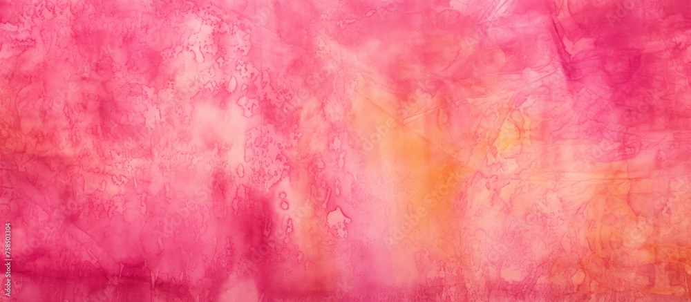 A detailed closeup of a watercolor background in shades of pink, peach, and magenta on wood. The intricate pattern shows a mix of tints and shades, creating a beautiful artistic painting