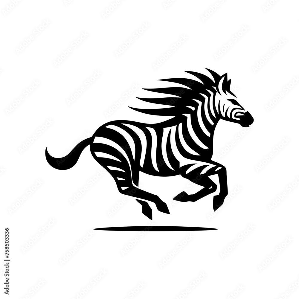 Zebra logo black and white illustration. Zebra logo vector