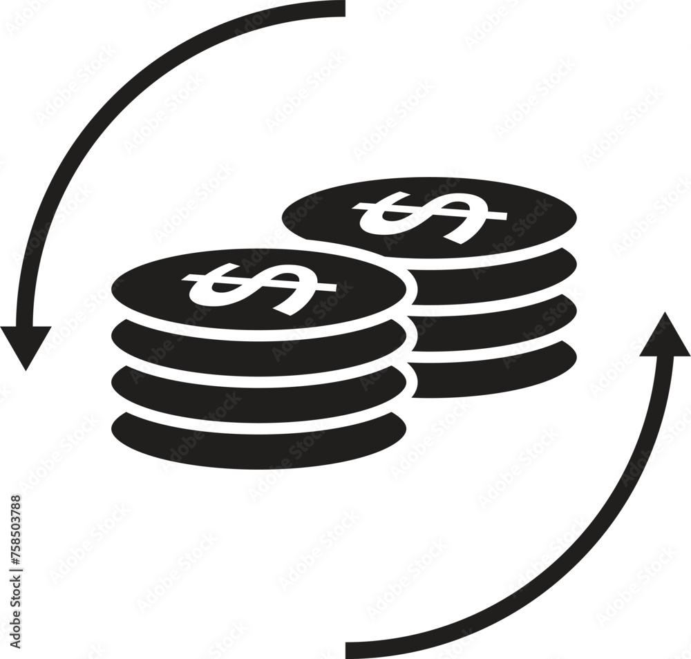 Dollar money coin icon. Flat illustration of dollar money coin vector icon for web design Dollar money coin icon. Flat illustration of dollar money coin vector icon for web design