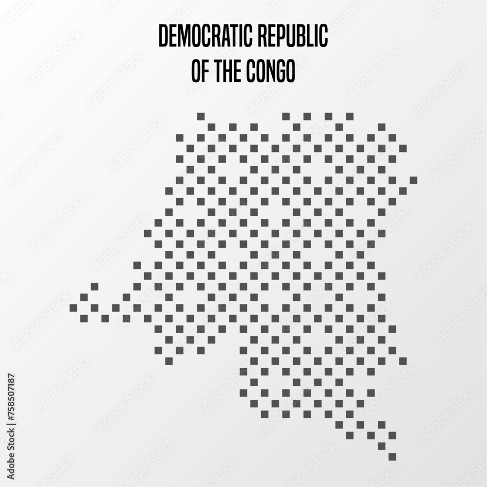 Democratic Republic of Congo country map made from abstract halftone dot pattern