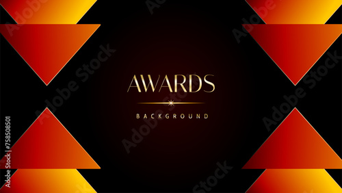 Red orange and golden awards graphics background. Elegant orange premium template design. Wedding invitation card. Engagement ceremony invite. Luxury premium corporate abstract design template.