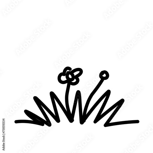 hand drawn grass collection in vector style