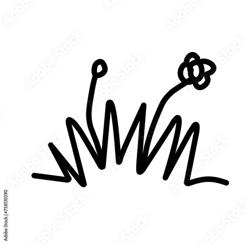 hand drawn grass collection in vector style