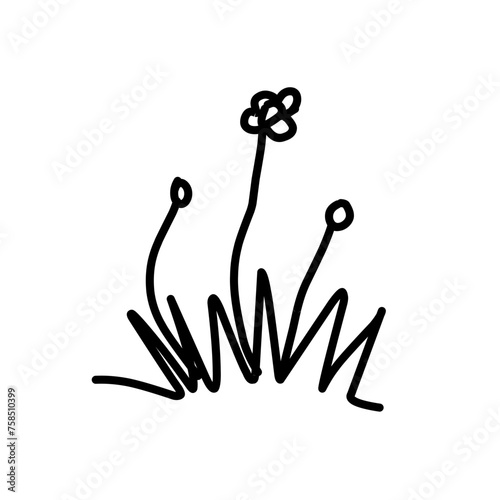 hand drawn grass collection in vector style