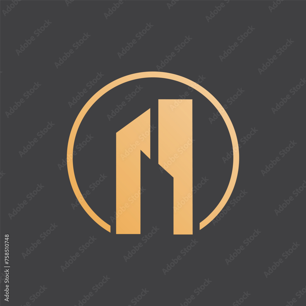 Vector logo for urban building company and hotel property business. Apartment tall line symbol. Office, skyscraper icon. Bank, insurance, technology insignia. Real estate luxury investment design Vector logo for urban building company and hotel property business. Apartment tall line symbol. Office, skyscraper icon. Bank, insurance, technology insignia. Real estate luxury investment design