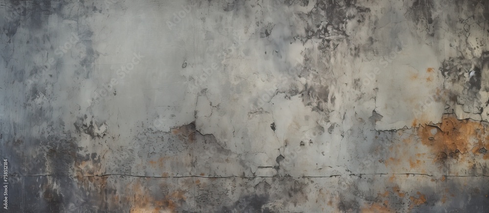 A closeup of a concrete wall with a textured surface that combines gray and brown tones, resembling a freezing landscape art piece with elements of rock and soil