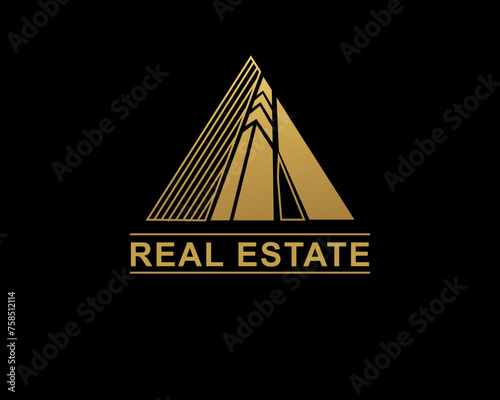 luxury real estate logo design template 