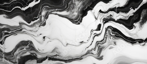 The monochrome painting showcases a beautiful black and white marble texture, resembling a jawdropping gesture captured in liquid form. A stunning example of visual art