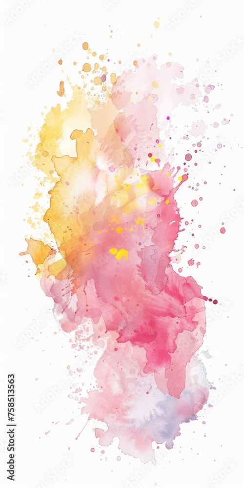abstract watercolor burst showcasing enchanting hues of coral and peach, perfect for adding depth and charm to any project