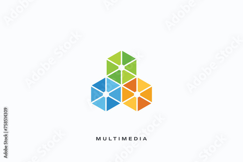 digital multimedia production vector logo