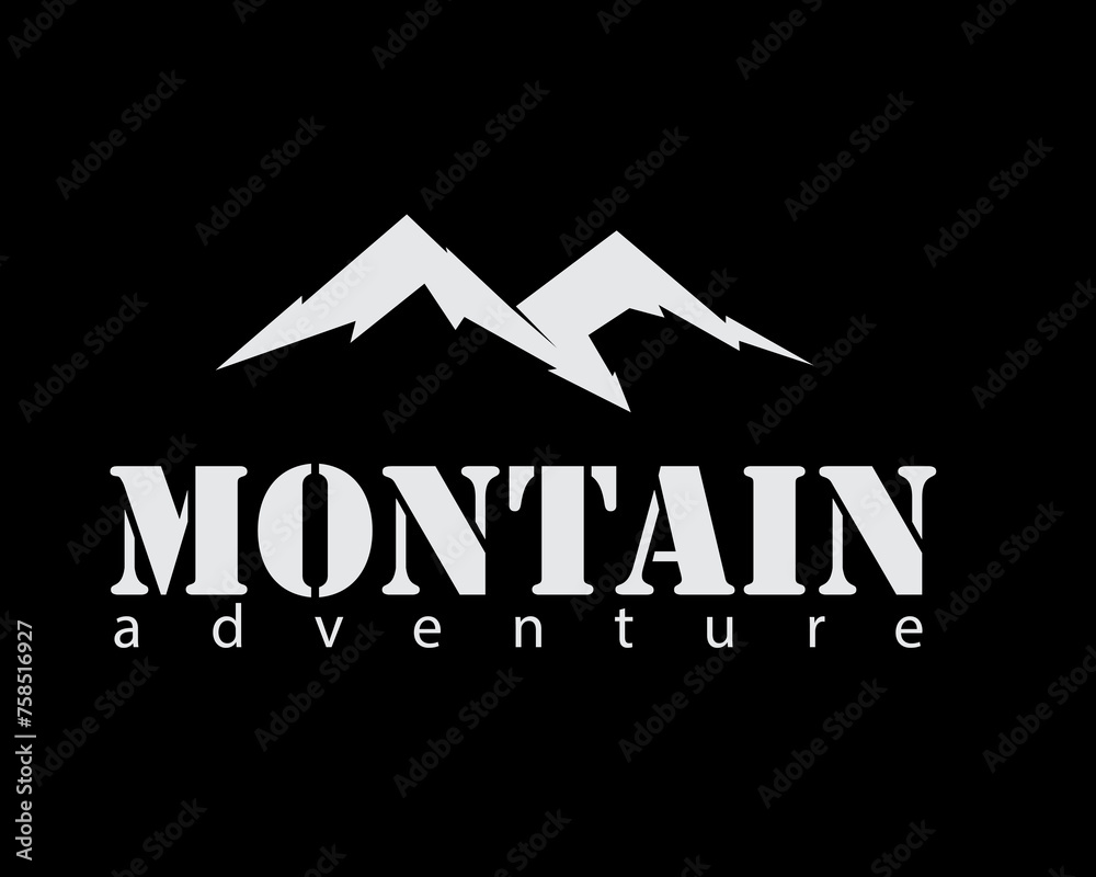 creative montain adventure black background logo design template