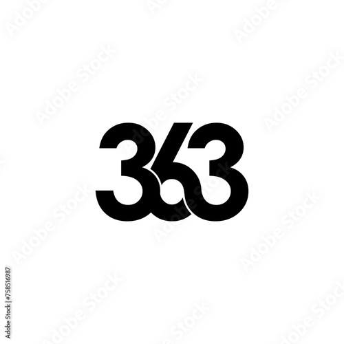 363 lettering initial monogram logo design