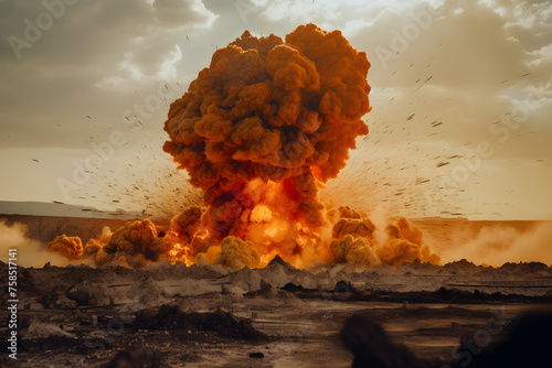 Moment of Detonation: A Dynamic Capture of a Destructive Dynamite Explosion in an Isolated Landscape © Bruce