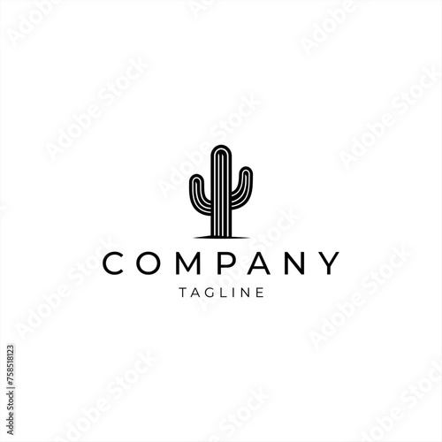 Cactus logo vector icon design template