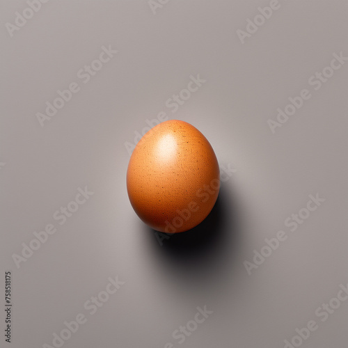 one brown chicken egg isolated on white background