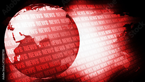 Breaking news red news background and world map highlight global updates for traveling and current affairs