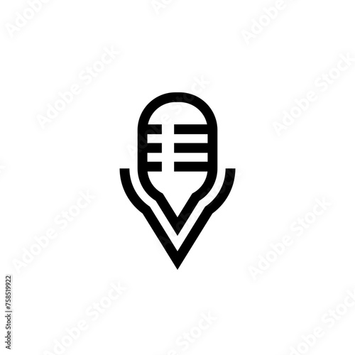 Podcast vector logo design