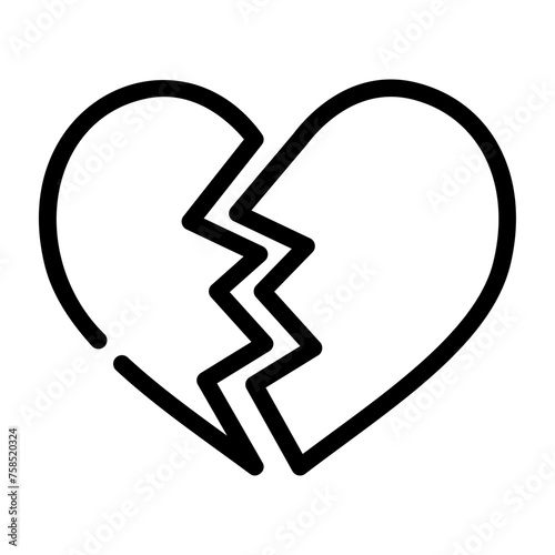 broken heart outline icon