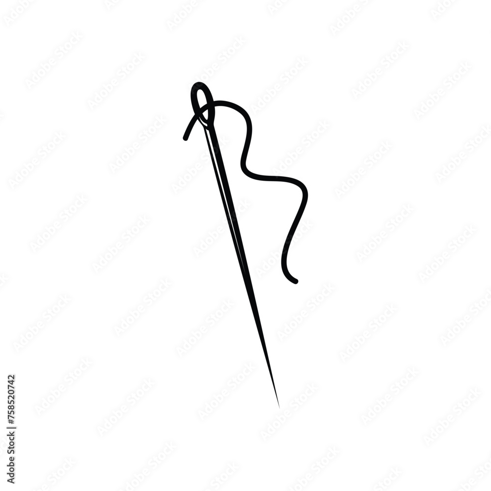 Needle with thread icon. Tailor symbol. sewing logo icon isolated vector illustration Needle with thread icon. Tailor symbol. sewing logo icon isolated vector illustration