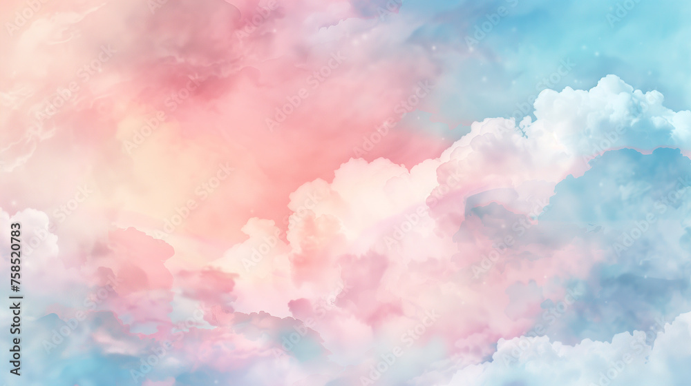 A colorful sky with pink, blue and purple clouds