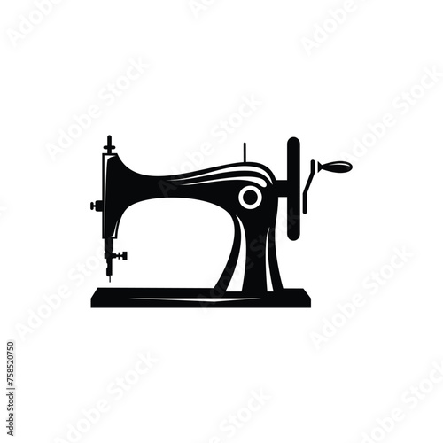 Sewing machine and tailoring logo icon isolated vector illustration