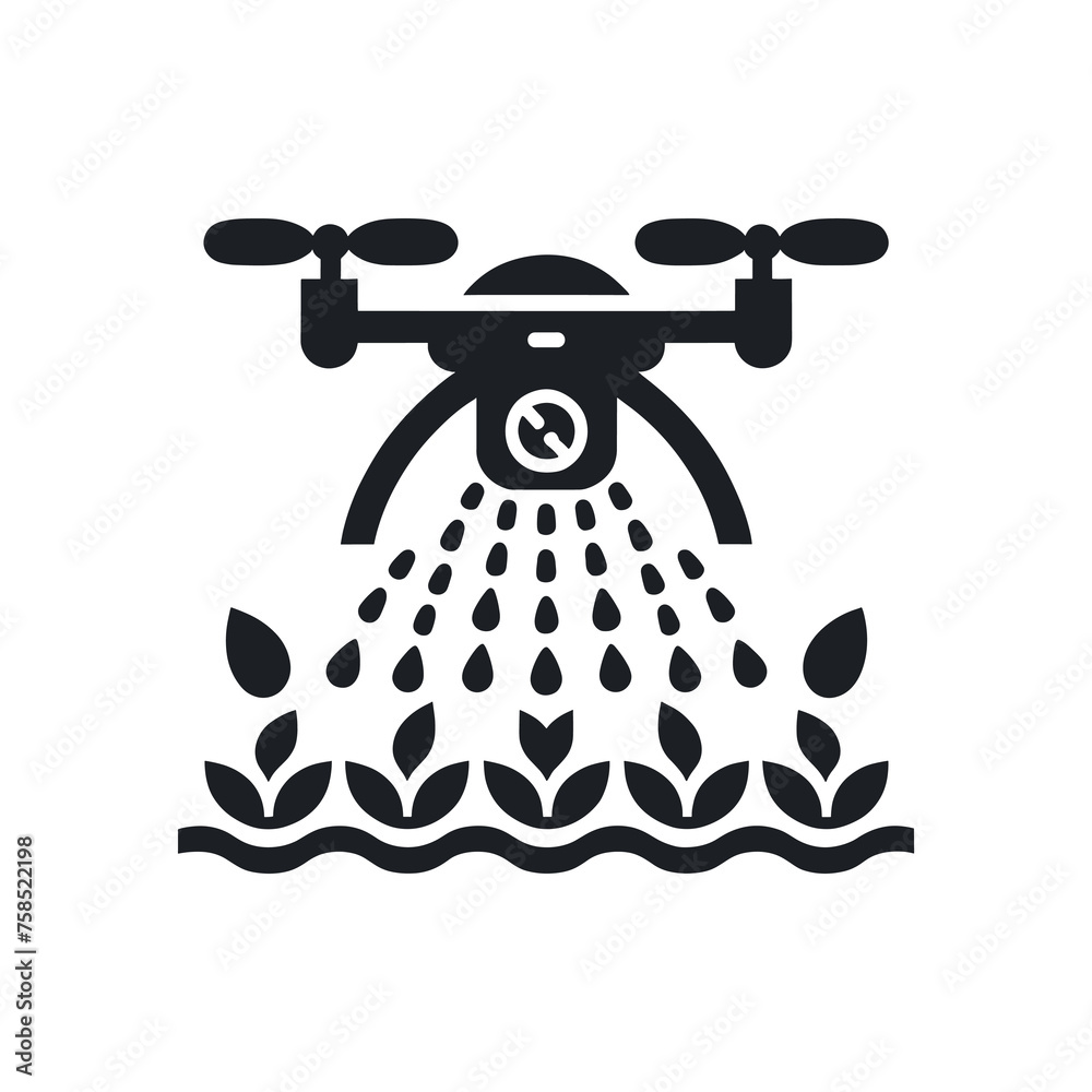 icon of a plant watering drone icon of a plant watering drone