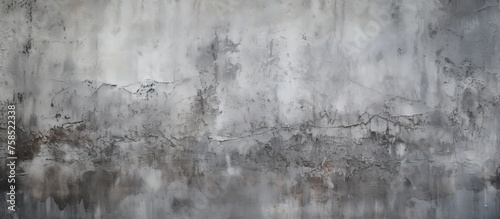 A monochrome closeup of a freezing winter landscape featuring a gray concrete wall, creating a beautiful pattern against the natural wood and grass elements
