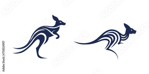 logo, kangaroo icon, typical Australian animal, isolated on white background, vector eps 10