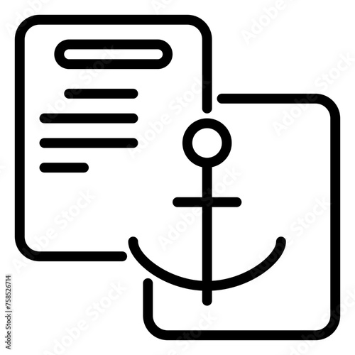 Anchor text icon, line icon style