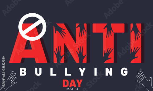 Anti Bullying day. background, banner, card, poster, template. Vector illustration.