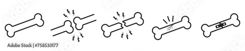 bone icon injured and fracture bone implant