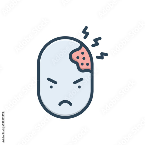 Color illustration icon for irritation