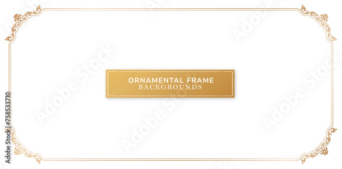 Vector illustration Elegant ornamental border frame with place for your text. Luxury template for wedding invitations and greeting cards, stationery design material, deck screen printing, paper crafts
