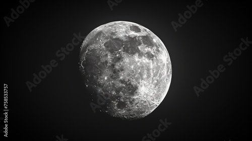A close up of a moon in the night sky photo