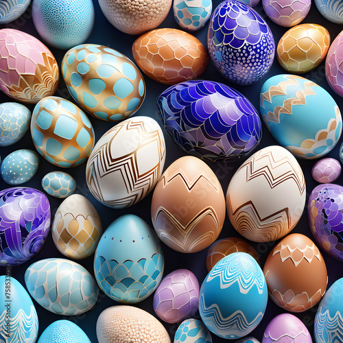 Celebrate International Easter on March 31, 2024, with a unique touch by incorporating a 3D, 8K universe pattern egg design into your pottery. This abstract and modern twist on traditional Easter déco photo