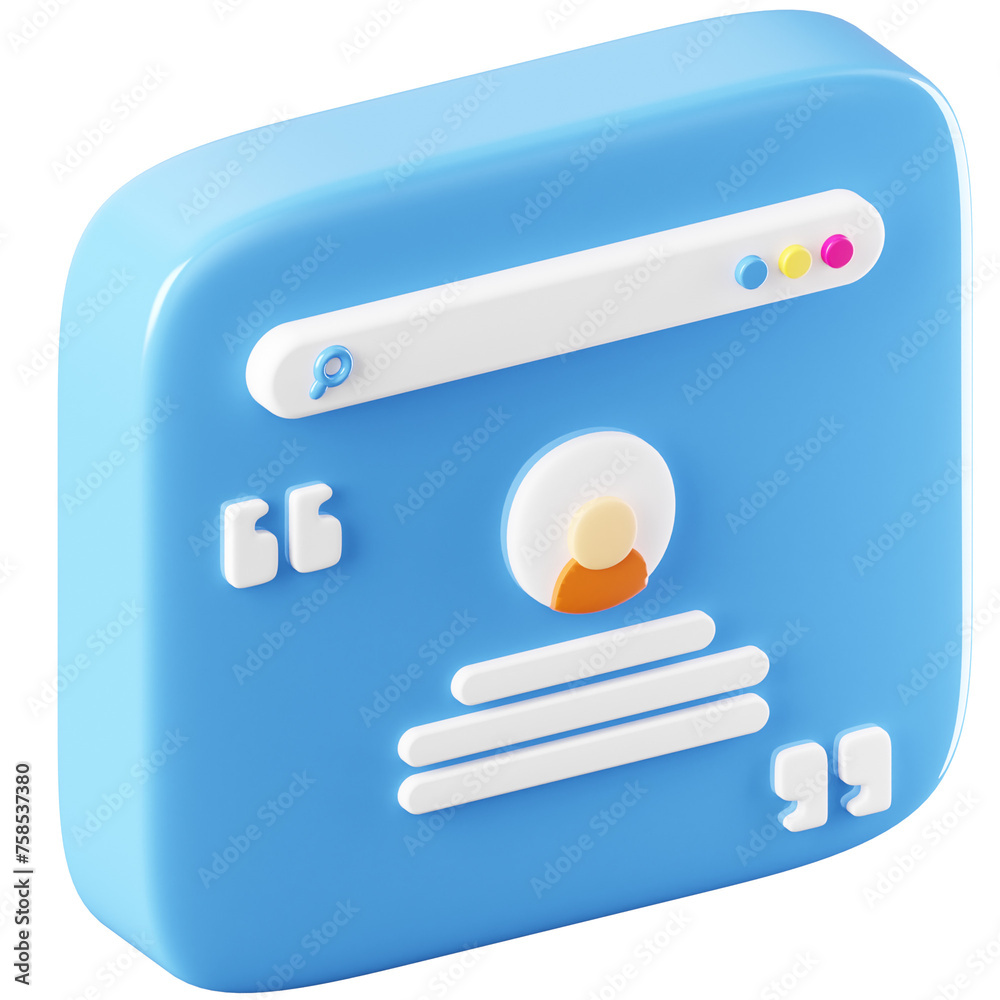 3D Icon Quote Illustration 3D Icon Quote Illustration