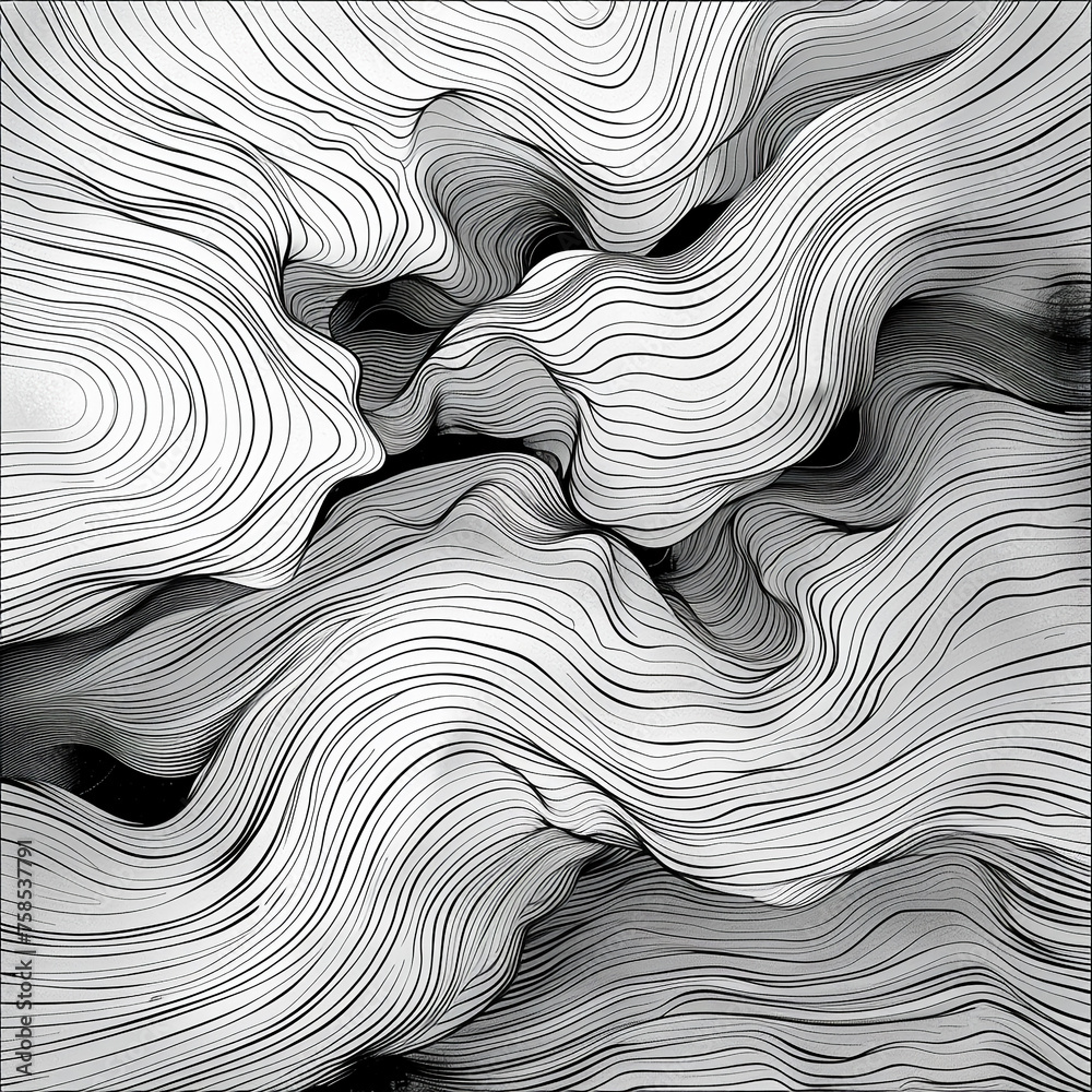 Wave forms and line art combined. Wave forms and line art combined.