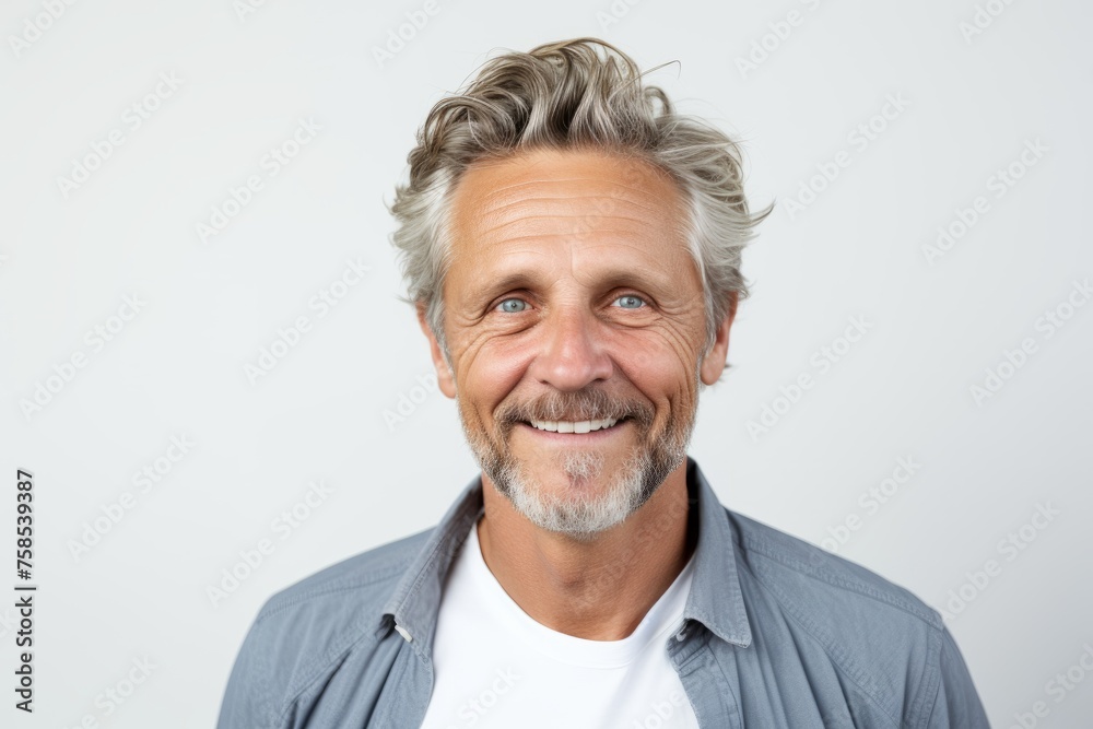 Portrait of happy senior man with grey hair and beard looking at camera Portrait of happy senior man with grey hair and beard looking at camera