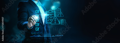 Risk Management Strategy Plan Finance Investment Internet Business Technology Concept.