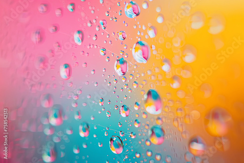 Water droplets on a colorful background