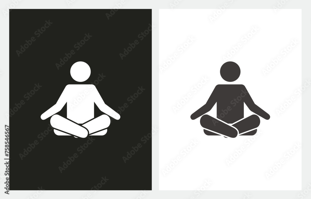 Yoga Fitness Flat Design Logo design vector icon Yoga Fitness Flat Design Logo design vector icon