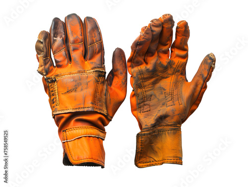 Mechanic's leather gloves on transparent background © niwat