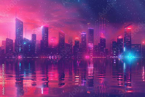A futuristic cityscape where neon lights pulse with the rhythm of life © MIA Studio