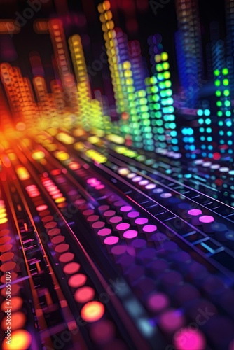Colorful equaliser bars for music background