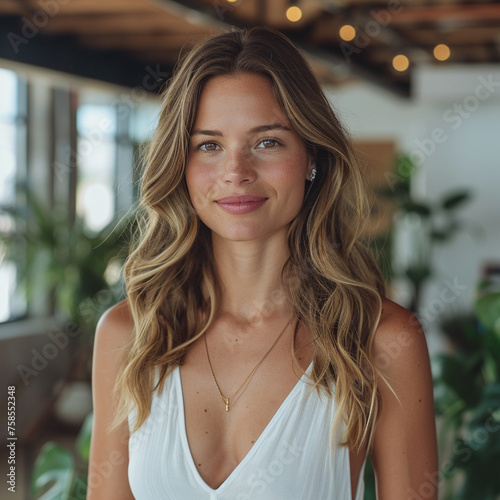 Capture the entrepreneurial spirit of a female founder who launched a successful health tech company. photo
