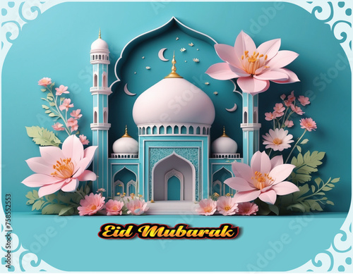 Islamic Eid Mubarak, Eid Alfitr, Eid Aladha, Ramadan, Holiday card